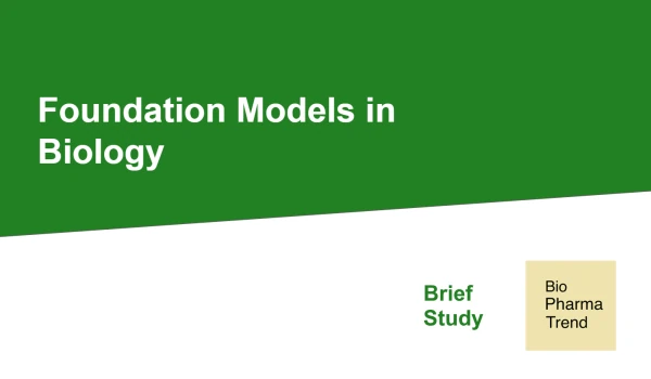 Foundation models in Biology