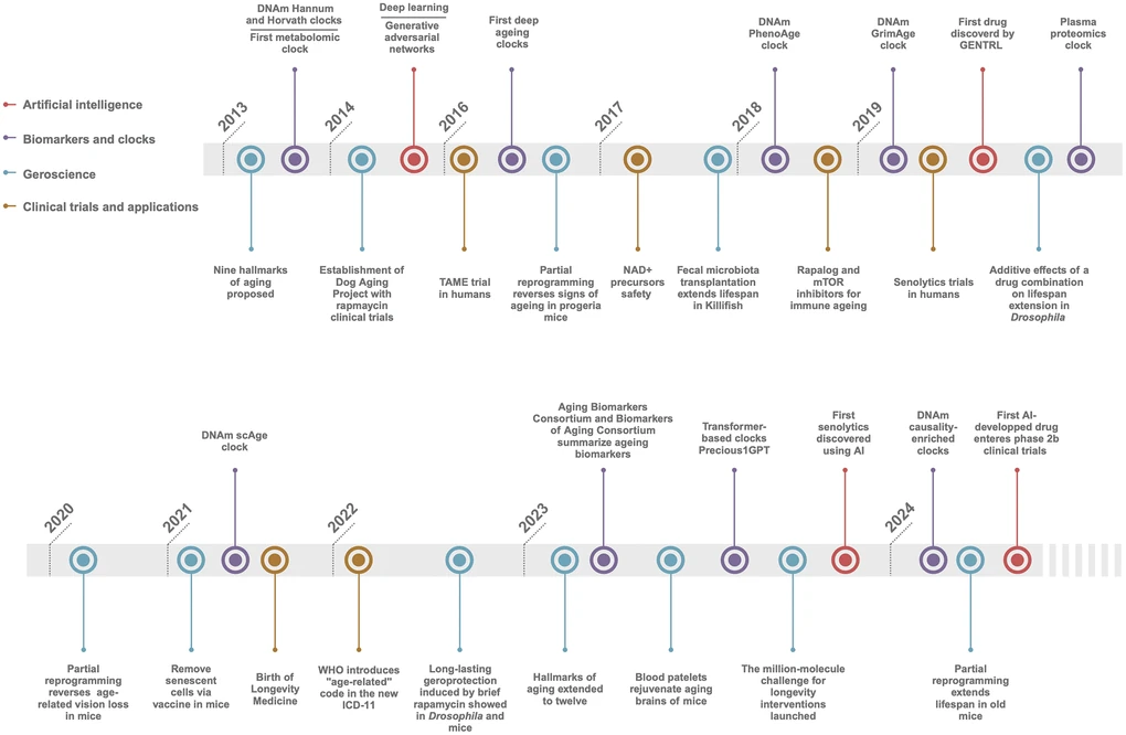 Timeline of longevity biotechnology